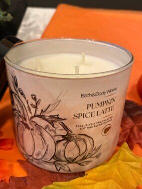 “Pumpkin Spice Latte” Bath & Body Works New 3 Wick Candle